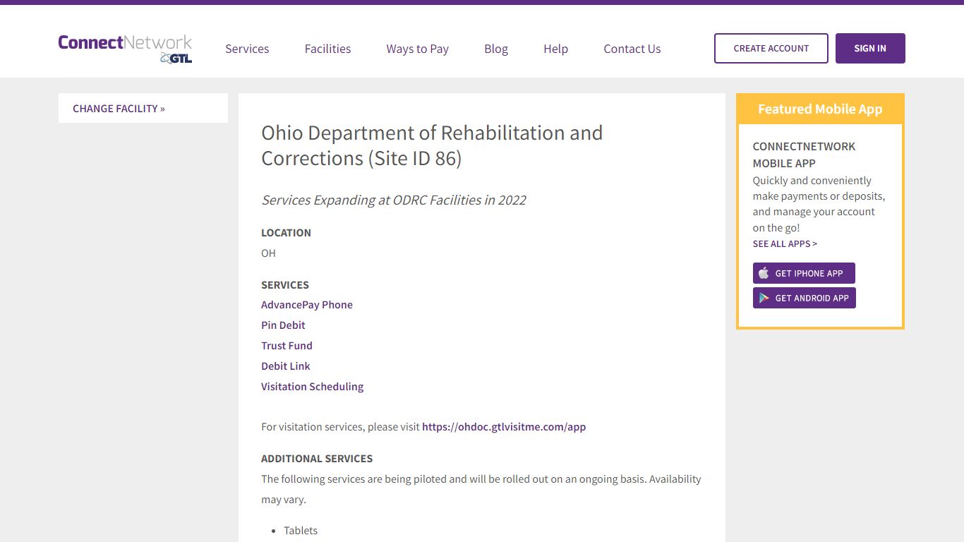 Ohio Department of Rehabilitation and Corrections - ConnectNetwork